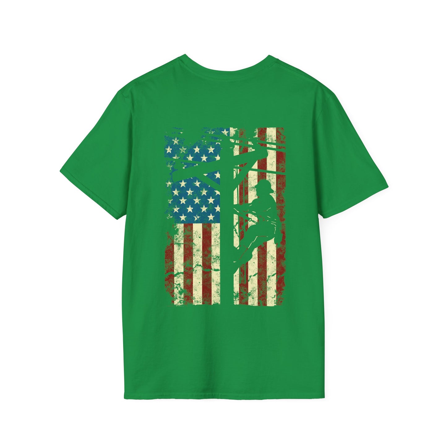 Electric Cable Lineman Distressed Patriotic American Flag Gift
