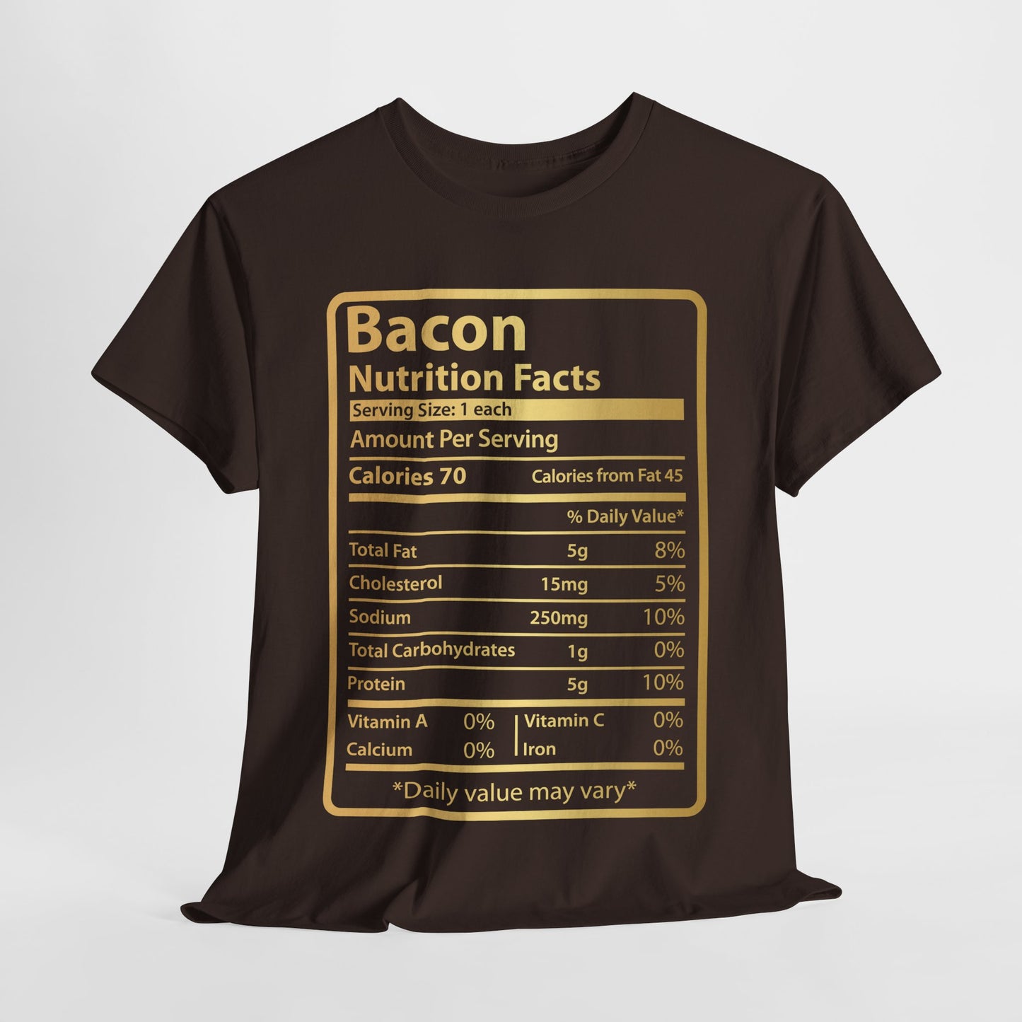 Funny Bacon Nutrition Facts Tee for Thanksgiving Christmas
