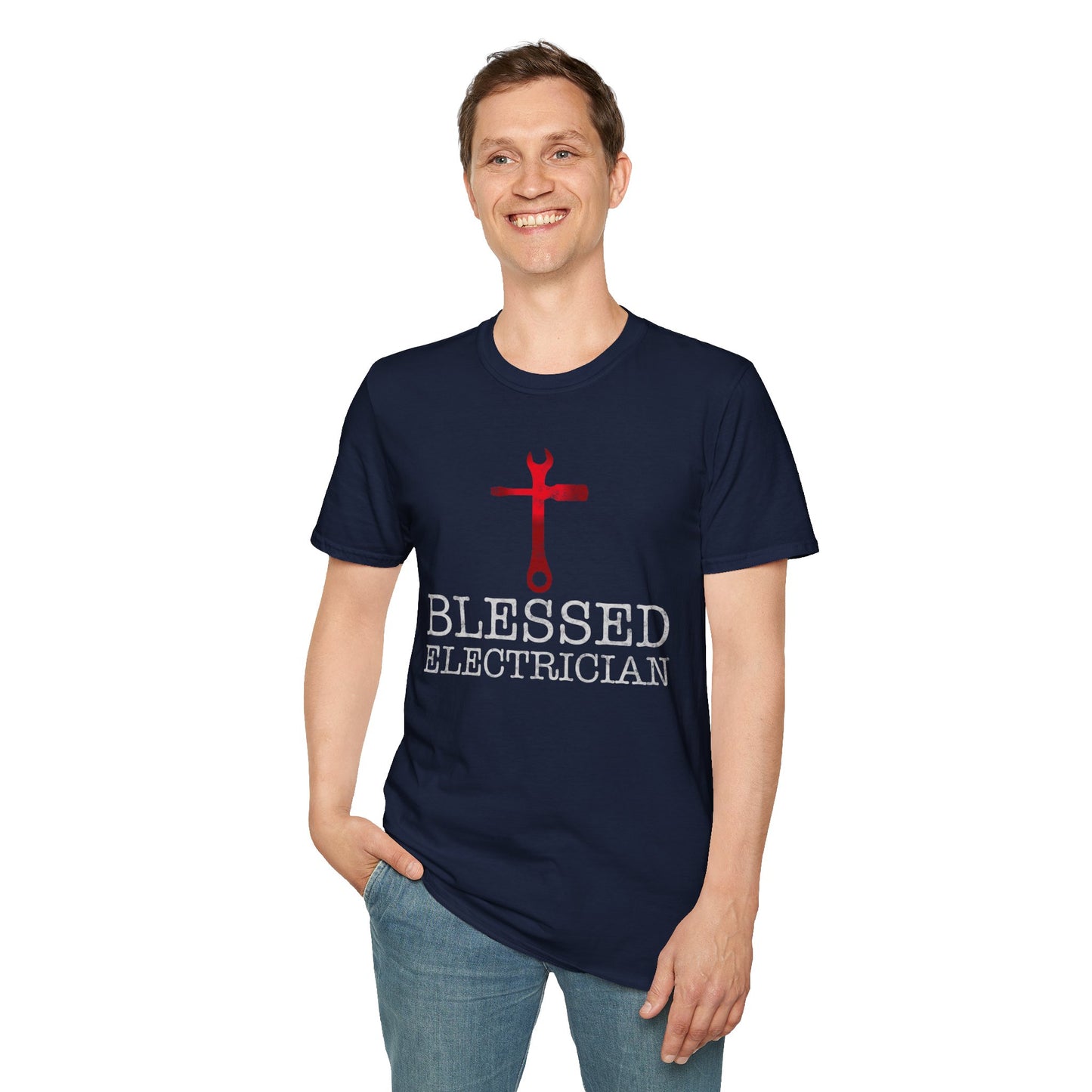 Blessed Electrician gift for Christian Electrician Unisex Softstyle T-Shirt