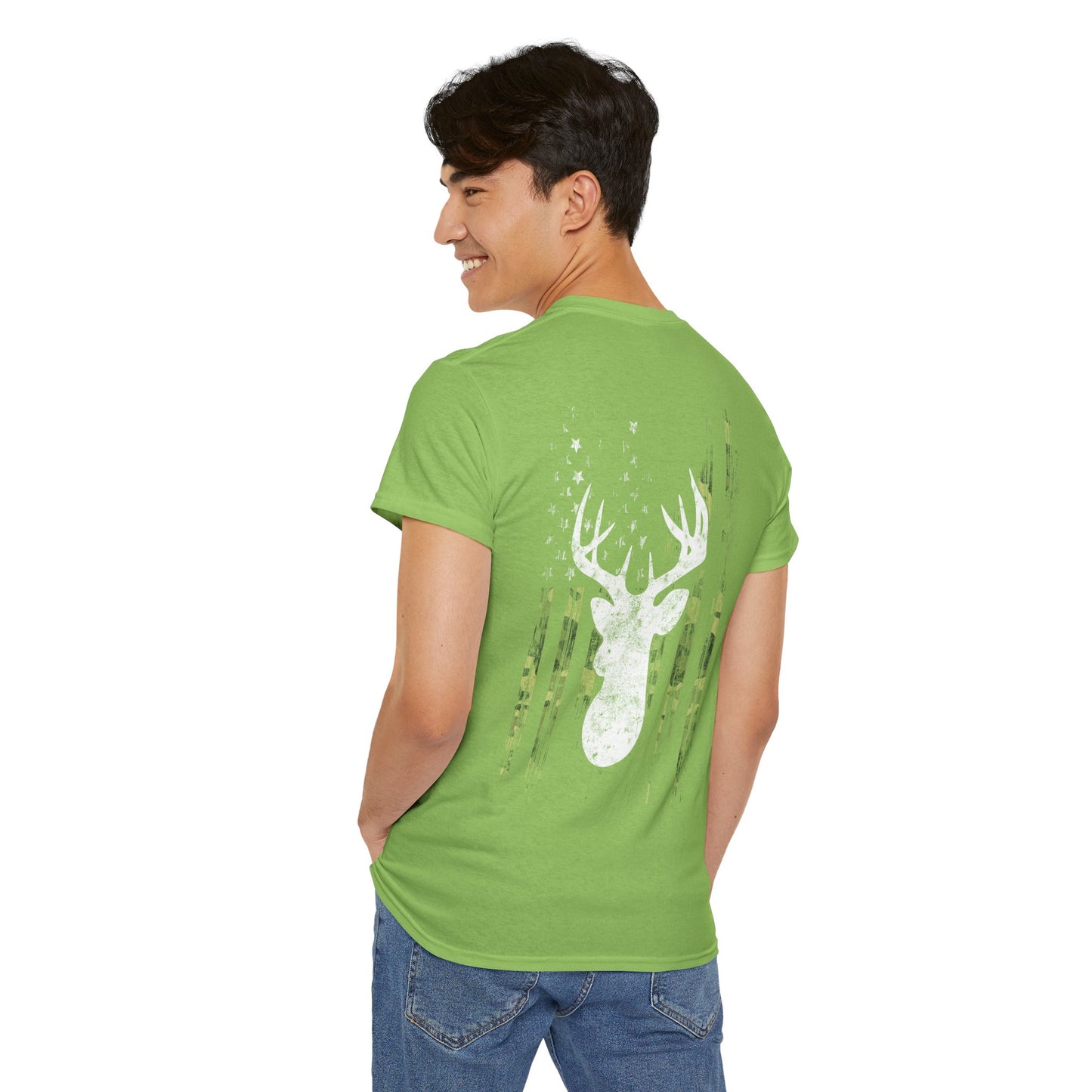 Camouflage USA Flag Whitetail Buck Tee