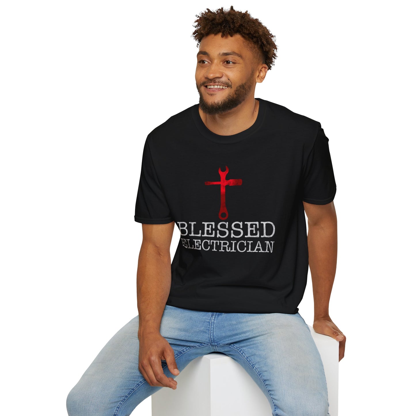 Blessed Electrician gift for Christian Electrician Unisex Softstyle T-Shirt