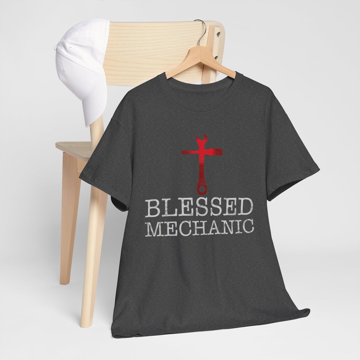 Blessed Mechanic Gift For Christian Mechanic Unisex Heavy Cotton Tee