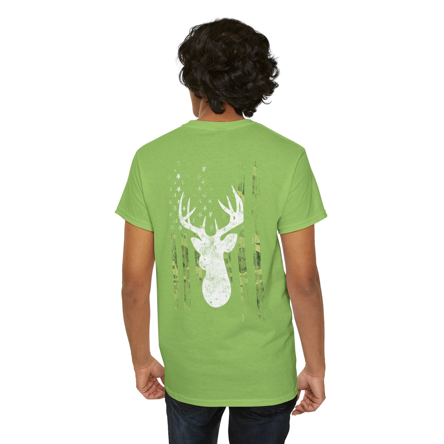 Camouflage USA Flag Whitetail Buck Tee