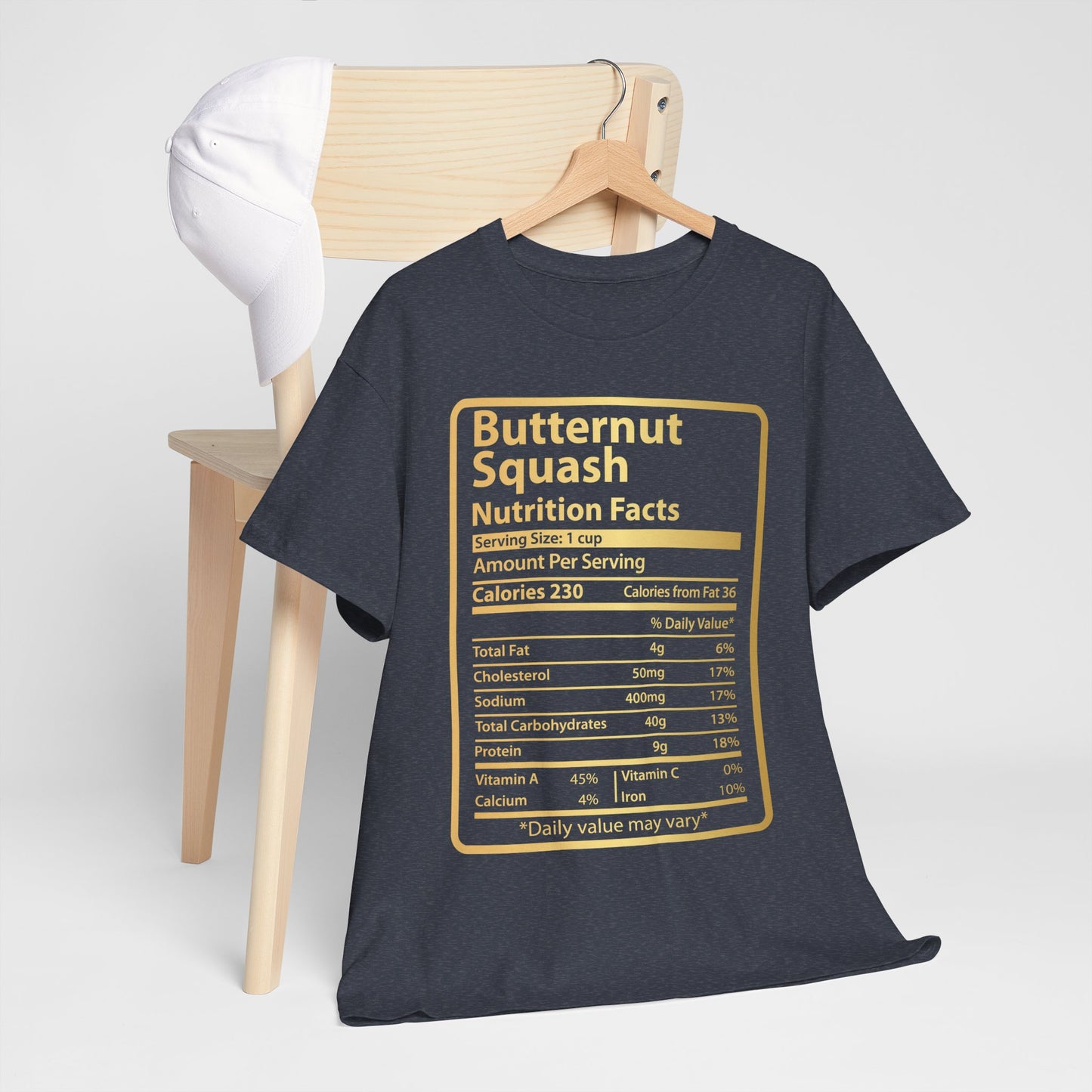 Funny Butternut Squash Nutrition Facts Tee for Thanksgiving Christmas