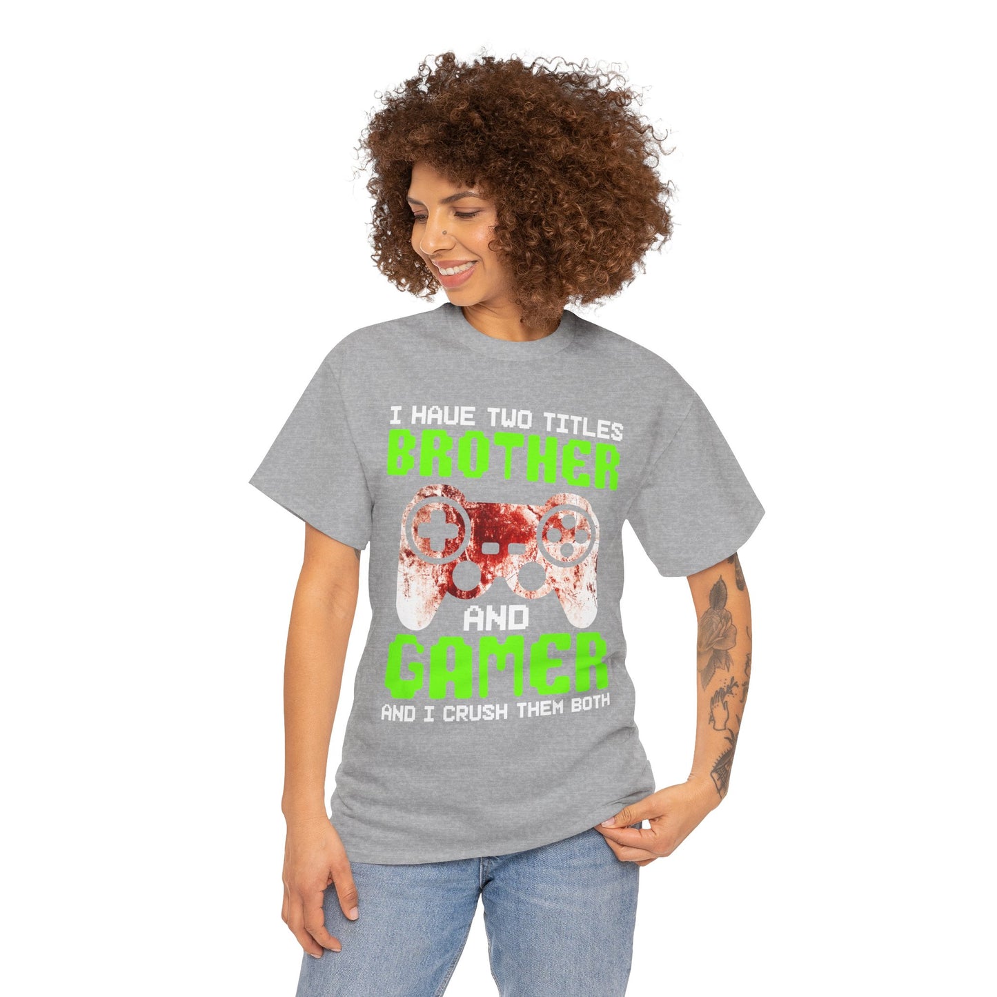 Gamer Mens T-Shirt - I Have Two Titles Brother and Gamer Father's Day Gifts