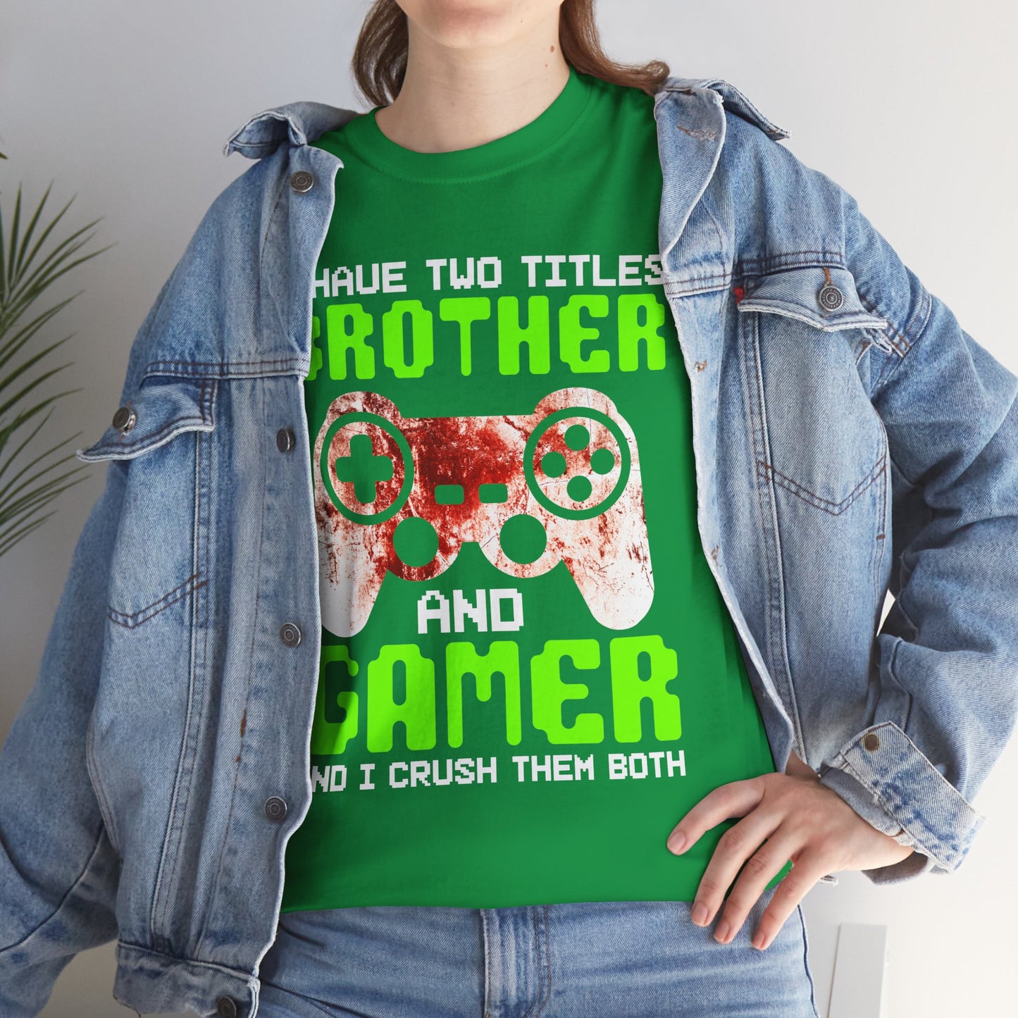 Gamer Mens T-Shirt - I Have Two Titles Brother and Gamer Father's Day Gifts
