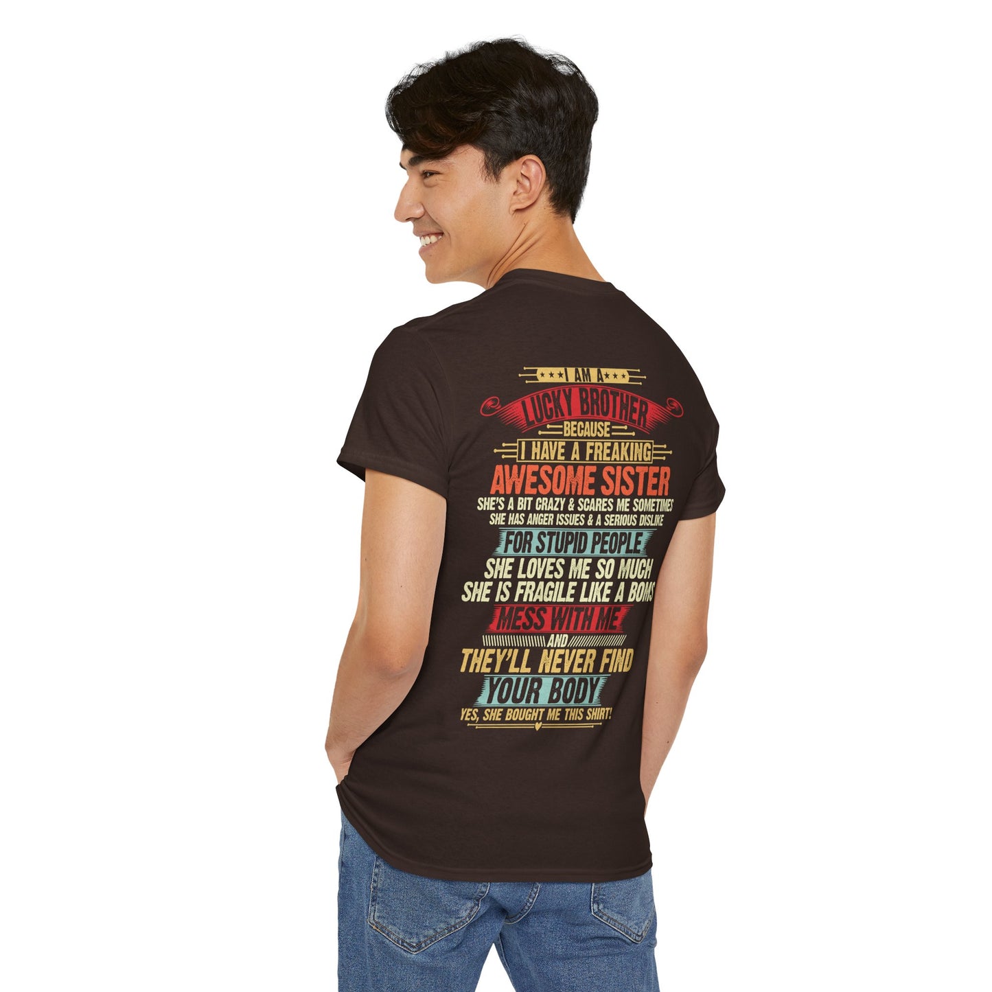 I Am A Lucky Brother Christmas Gift For Brother From Sister