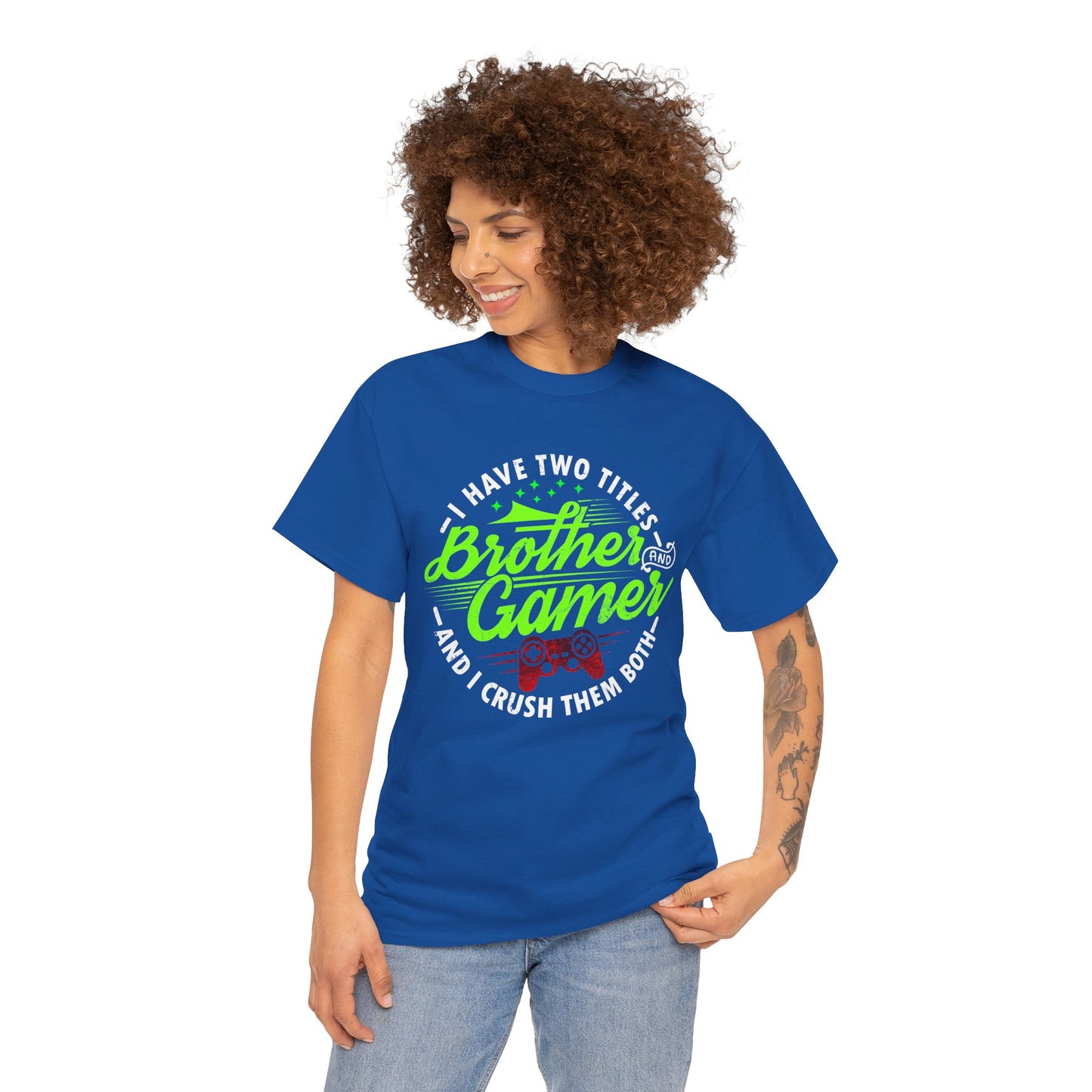 Men's Gamer T-Shirt - I Have Two Titles Brother and Gamer for Boys Brother Gift