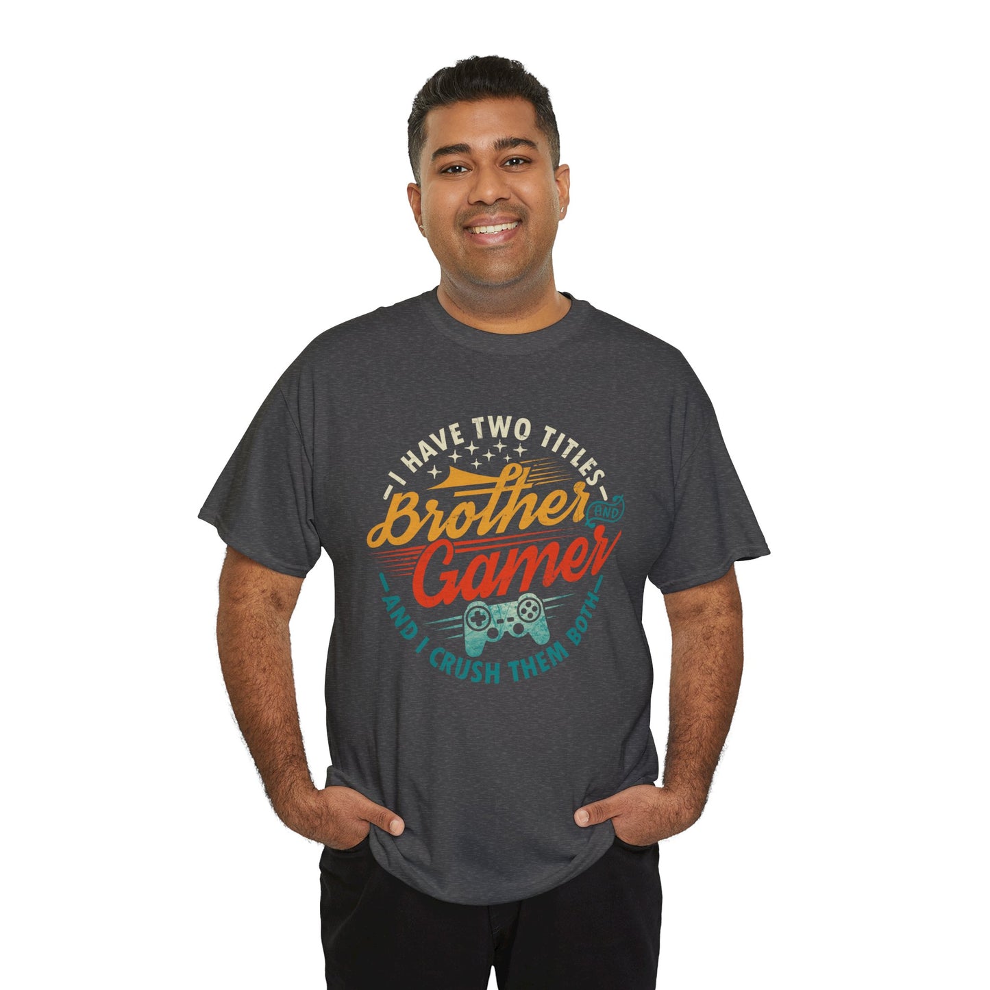 Funny Gamer Vintage Unisex Tee - I Have Two Titles Brother and Gamer Gift