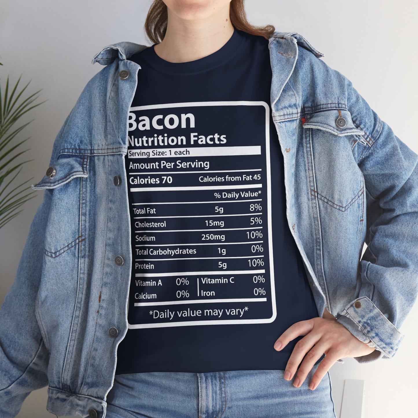Funny Bacon Nutrition Facts Men's T-Shirt for Thanksgiving Christmas
