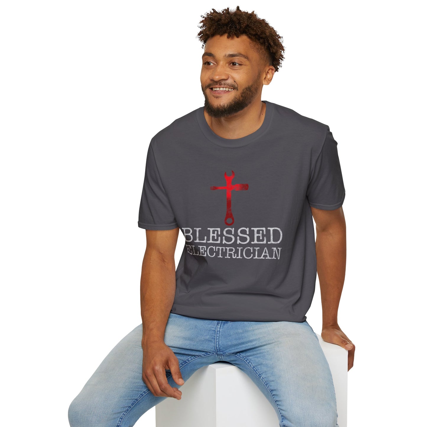 Blessed Electrician gift for Christian Electrician Unisex Softstyle T-Shirt