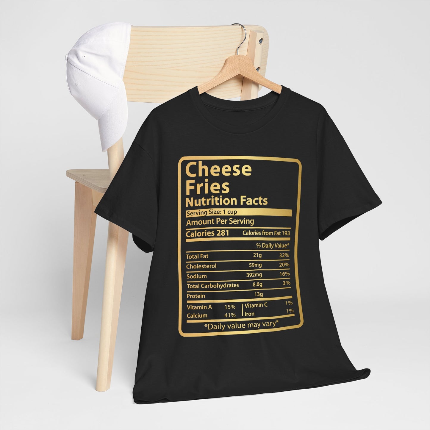 Cheese Fries Funny Nutrition Facts for Thanksgiving Christmas