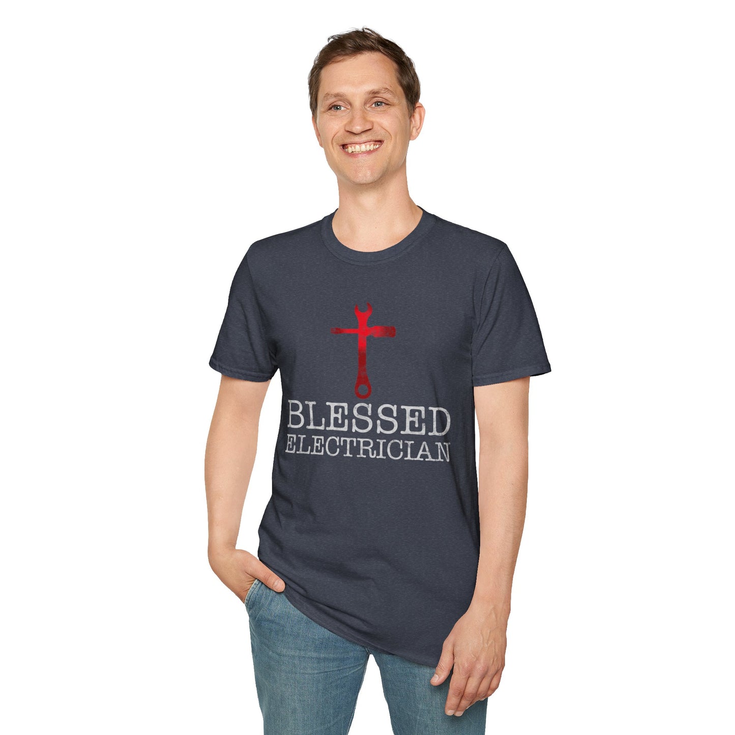 Blessed Electrician gift for Christian Electrician Unisex Softstyle T-Shirt