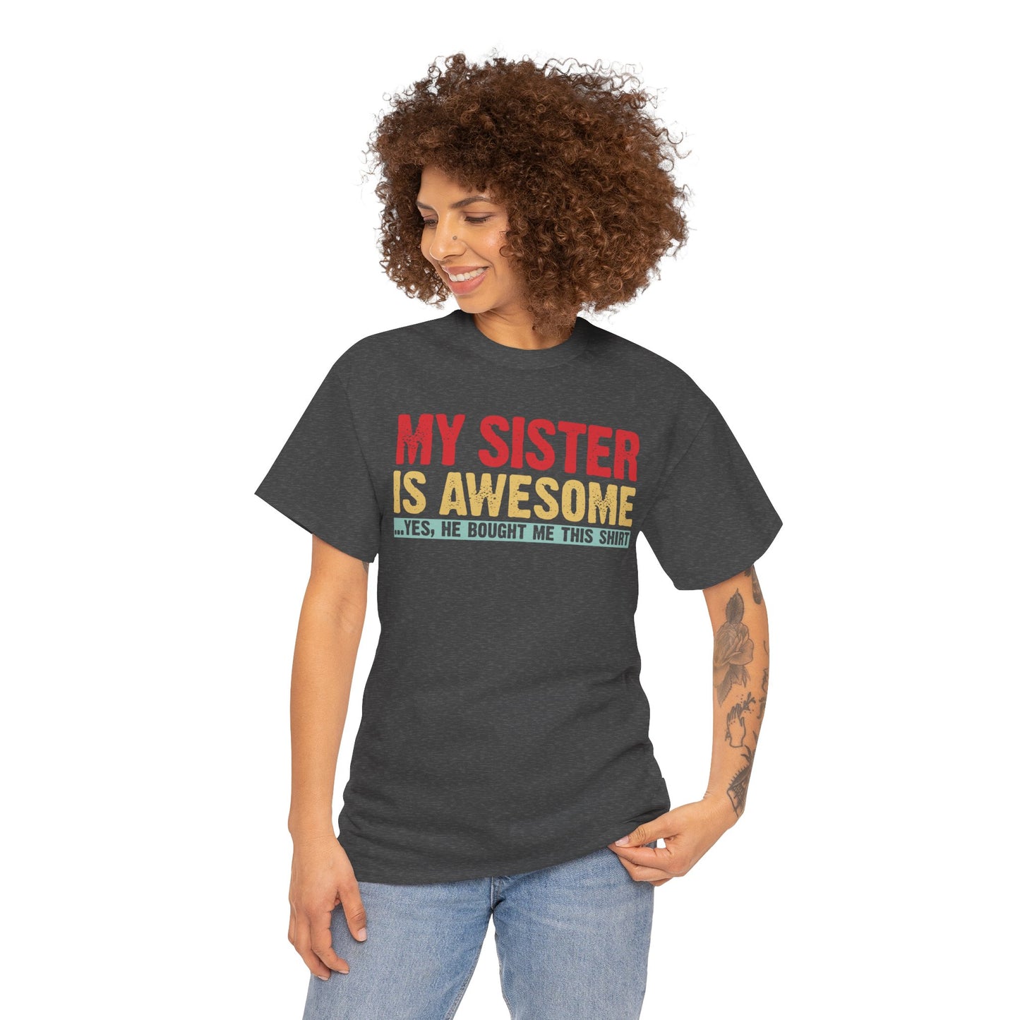Vintage My Sister is Awesome Funny Sister Lovers Brother Gift T-Shirt