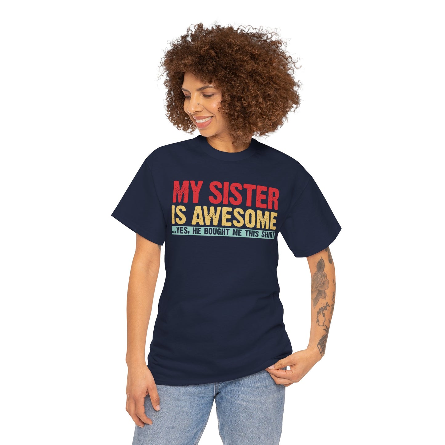 Vintage My Sister is Awesome Funny Sister Lovers Brother Gift T-Shirt
