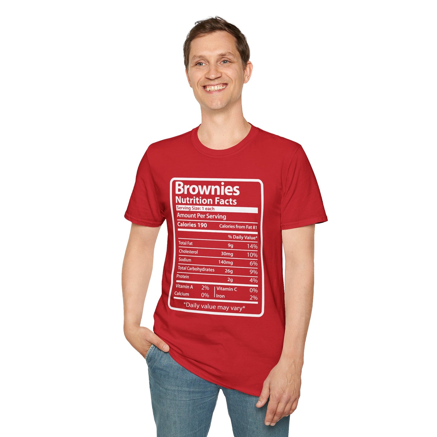 Funny Brownies Nutrition Facts Thanksgiving Christmas Men's Tee