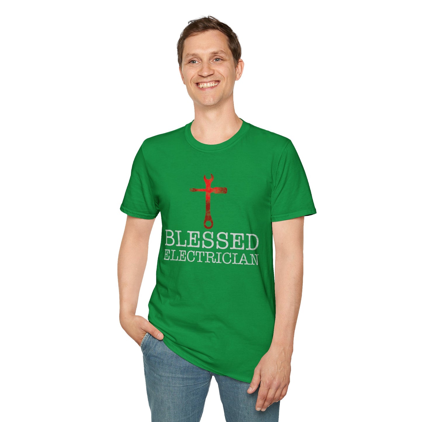 Blessed Electrician gift for Christian Electrician Unisex Softstyle T-Shirt