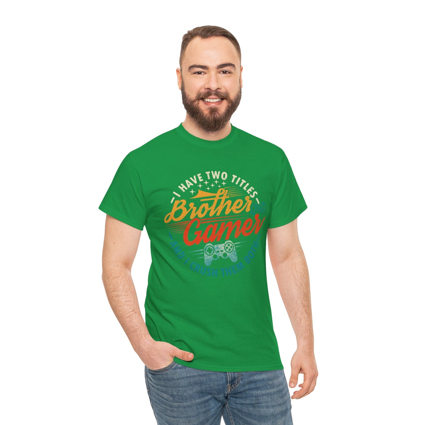 Funny Gamer Vintage Unisex Tee - I Have Two Titles Brother and Gamer Gift