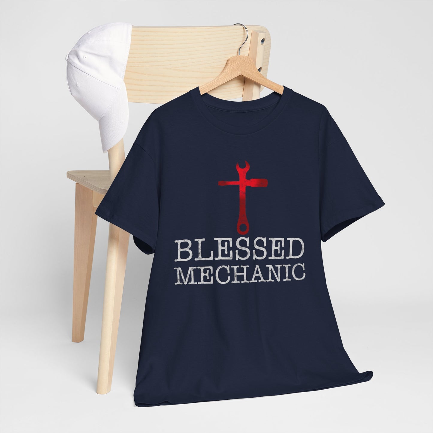 Blessed Mechanic Gift For Christian Mechanic Unisex Heavy Cotton Tee