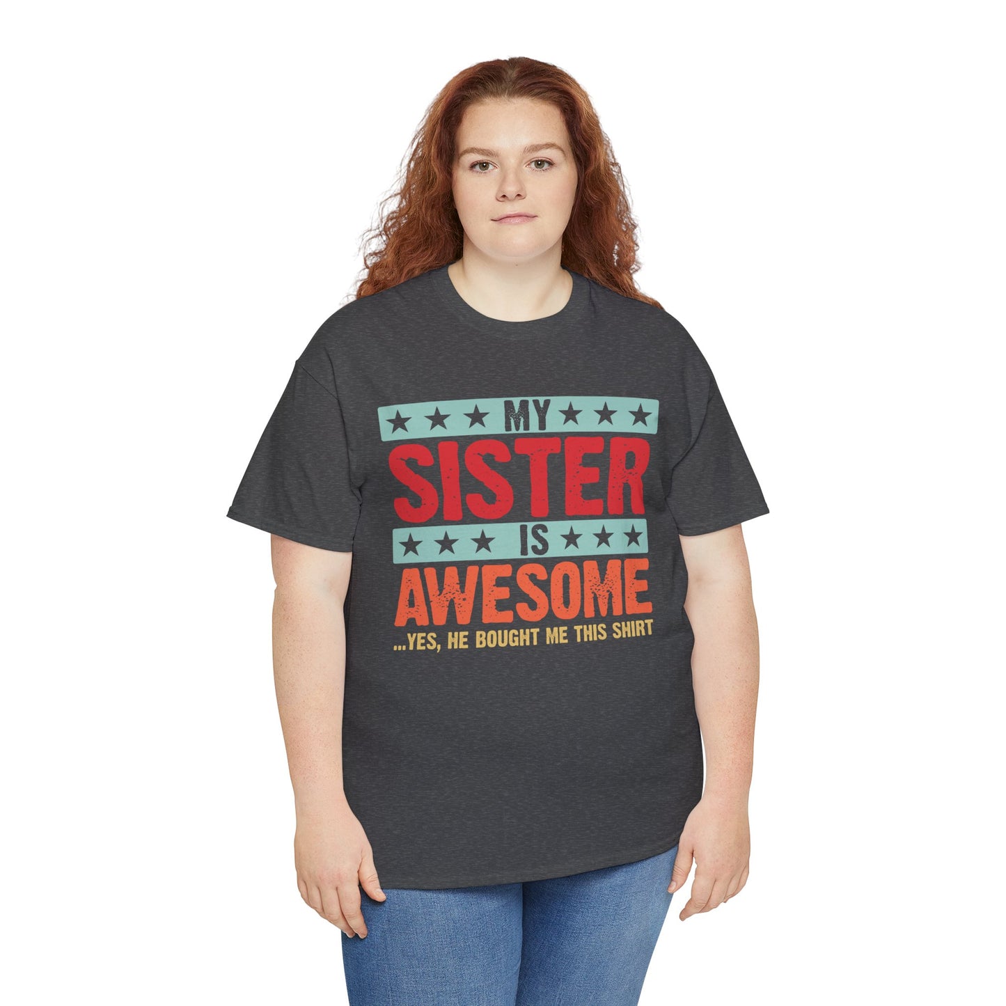 Retro Style My Sister is Awesome Funny Sister Lovers Brother Gift T-Shirt