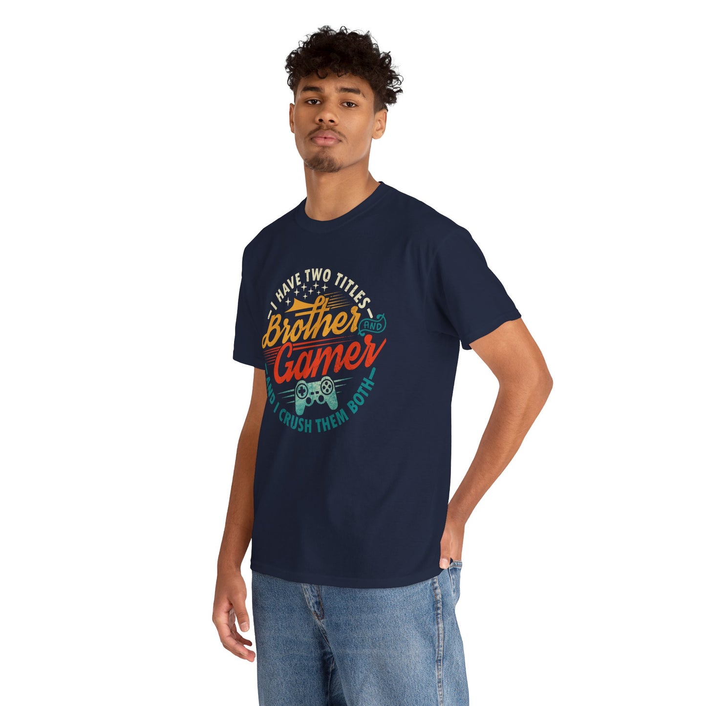Funny Gamer Vintage Unisex Tee - I Have Two Titles Brother and Gamer Gift