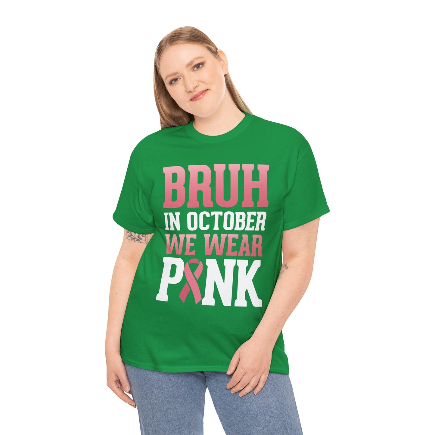 In October We Wear Pink Breast Cancer Awareness Womens Tee