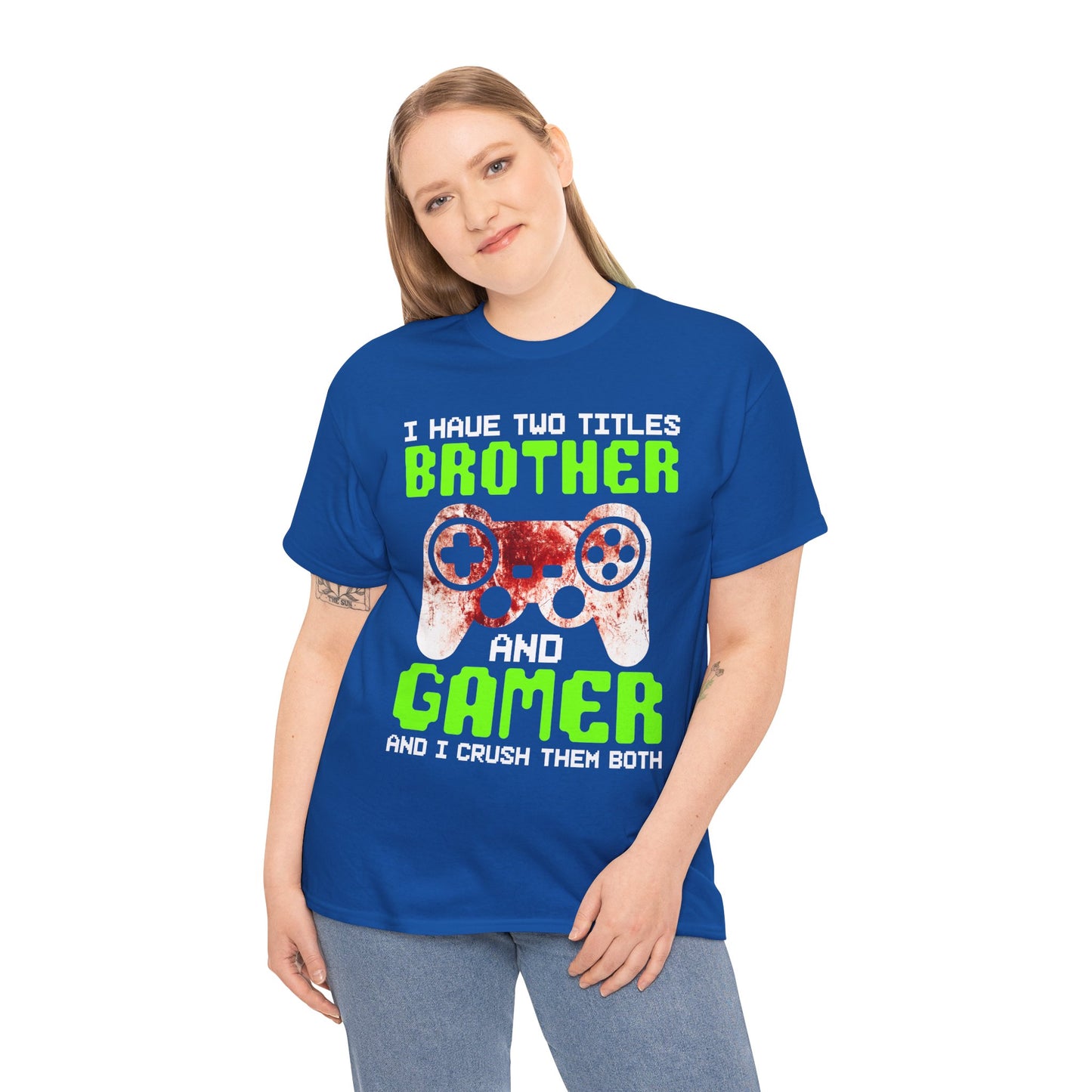Gamer Mens T-Shirt - I Have Two Titles Brother and Gamer Father's Day Gifts