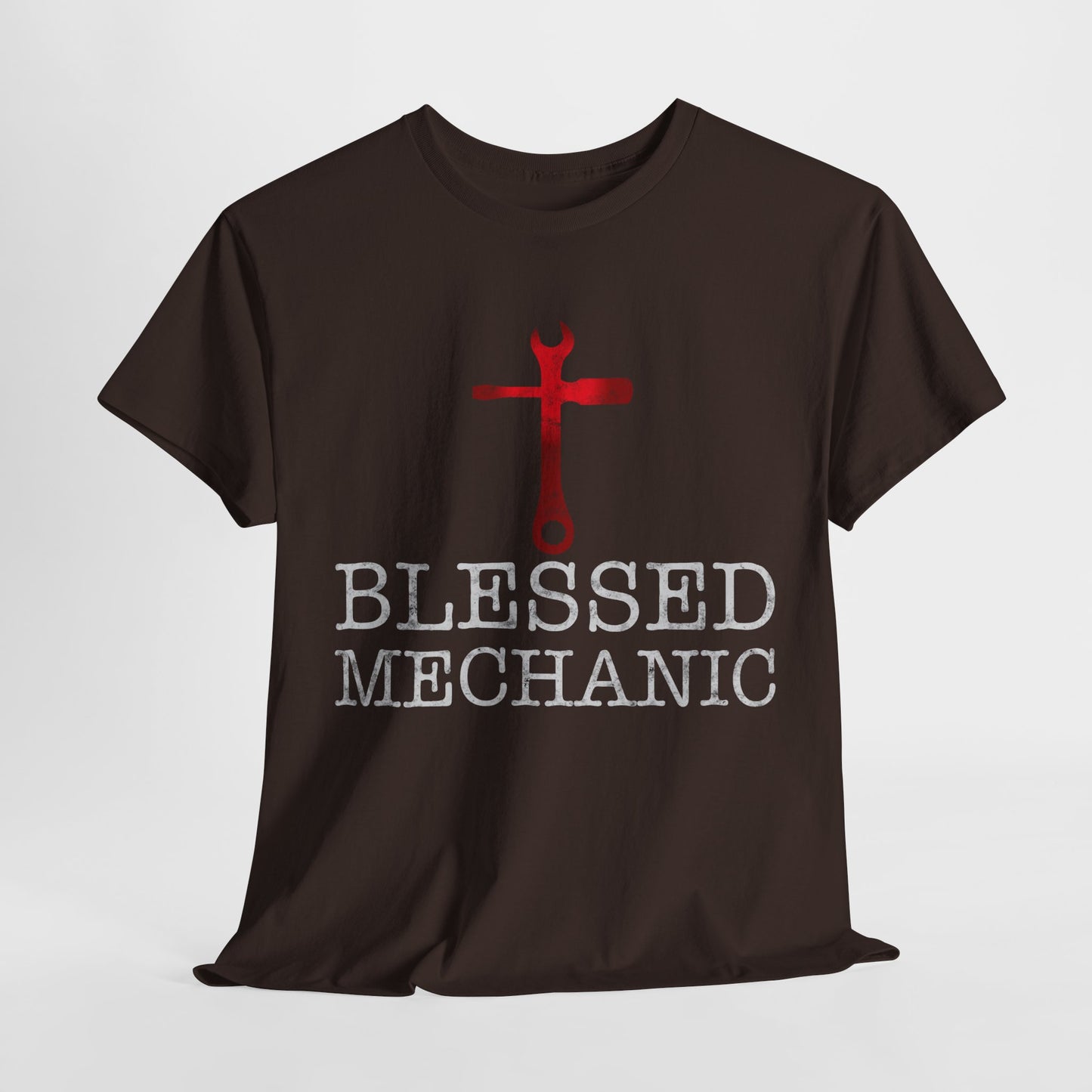 Blessed Mechanic Gift For Christian Mechanic Unisex Heavy Cotton Tee