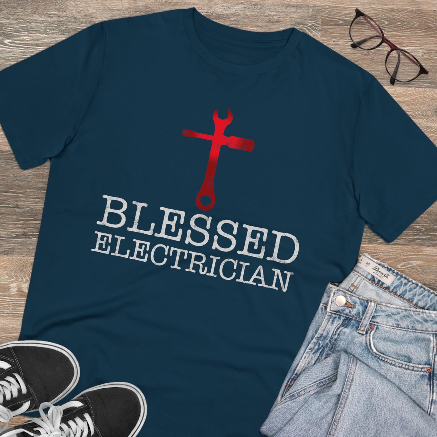 Blessed Electrician gift for Christian Electrician Organic Creator T-shirt - Unisex