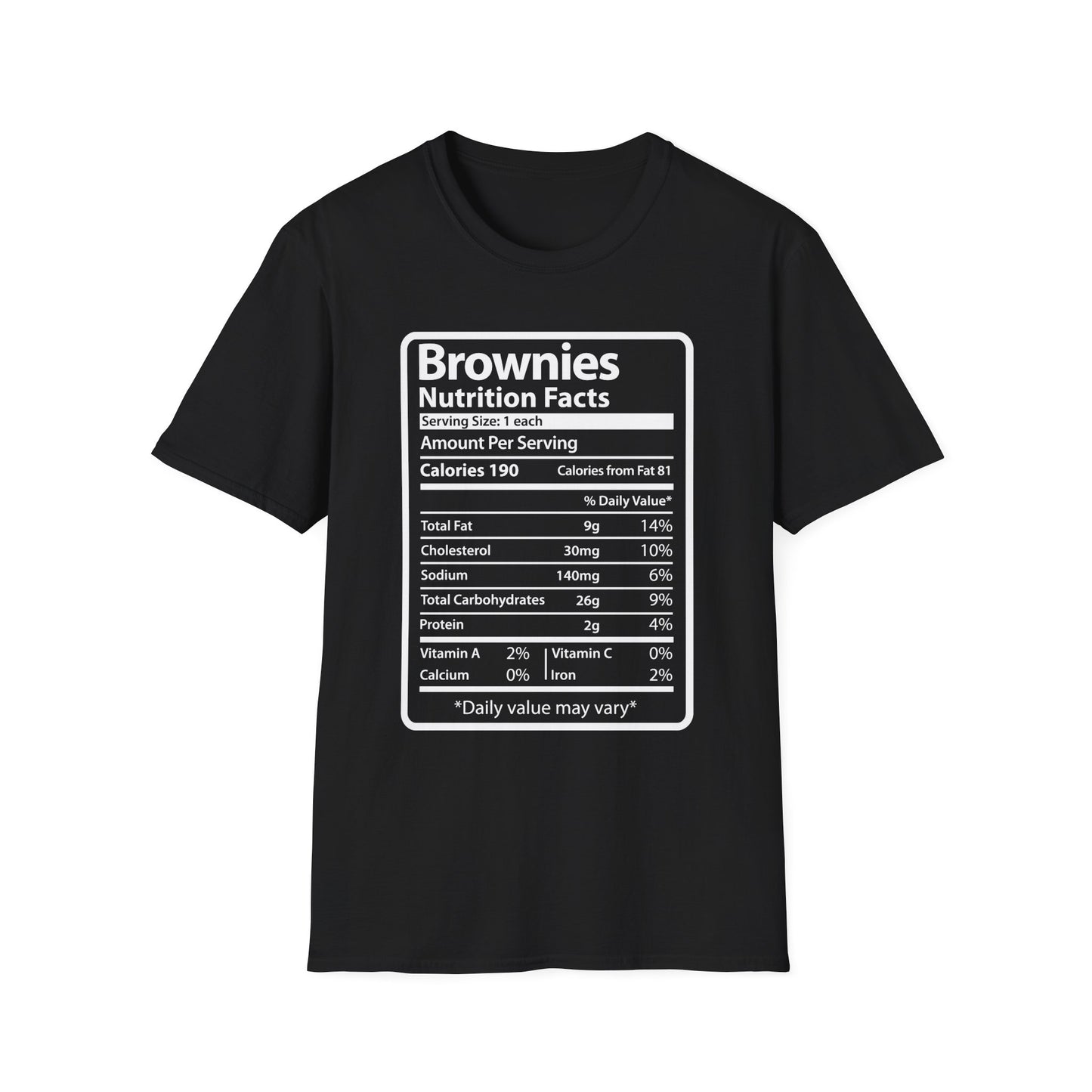 Funny Brownies Nutrition Facts Thanksgiving Christmas Men's Tee