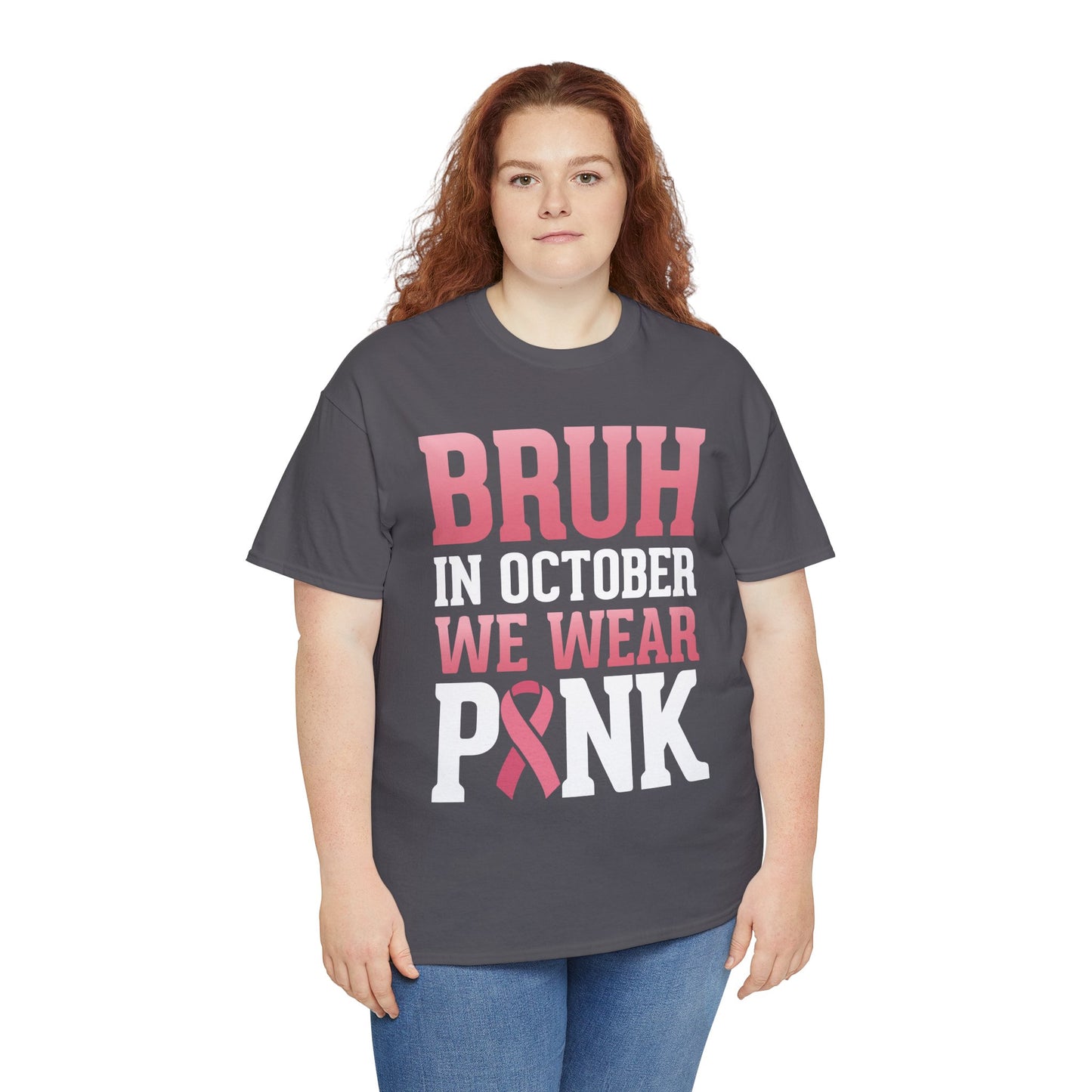 In October We Wear Pink Breast Cancer Awareness Womens Tee