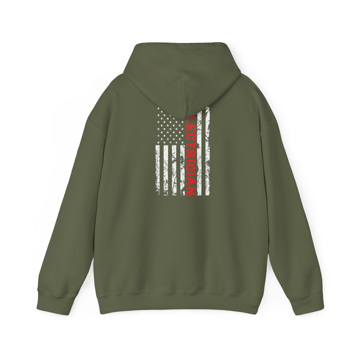 Patriotic Electrician Dad American Flag Fathers Day Gifts Unisex Hooded Sweatshirt