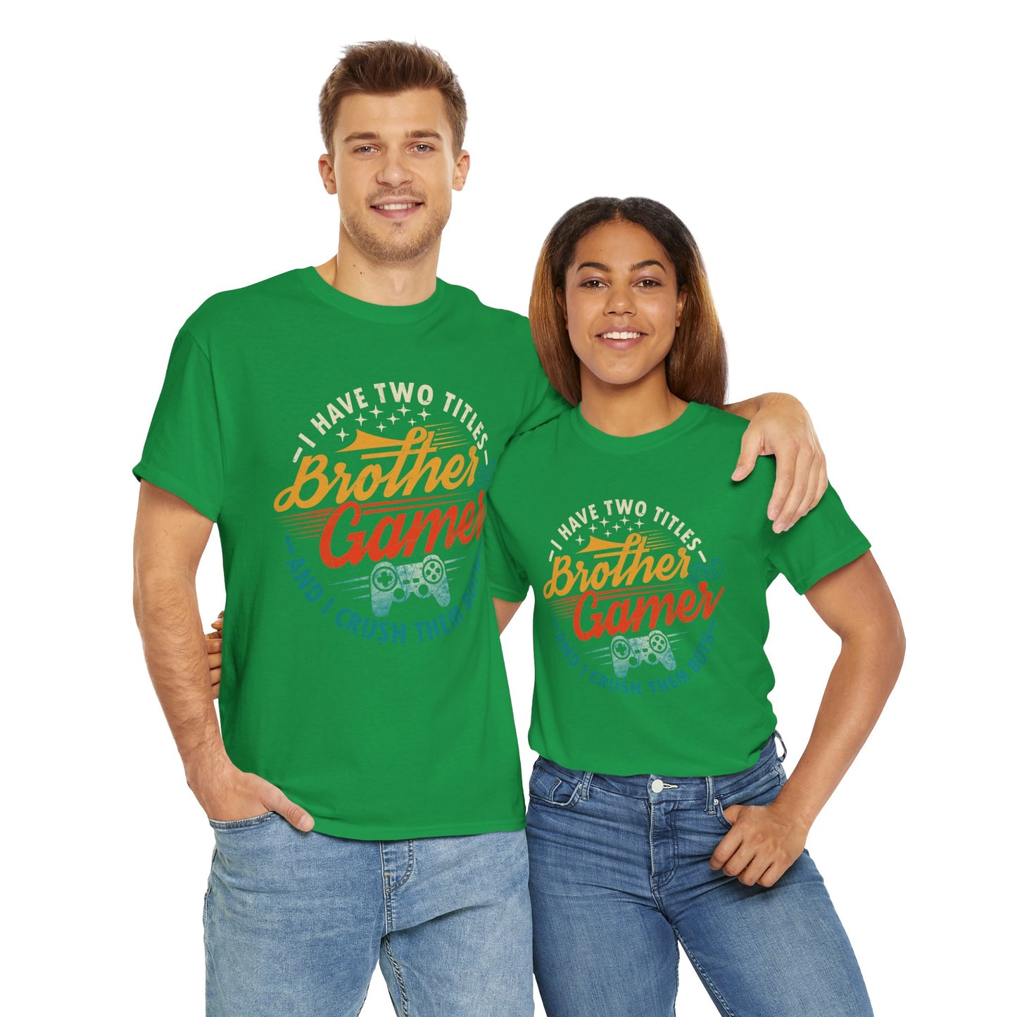 Funny Gamer Vintage Unisex Tee - I Have Two Titles Brother and Gamer Gift