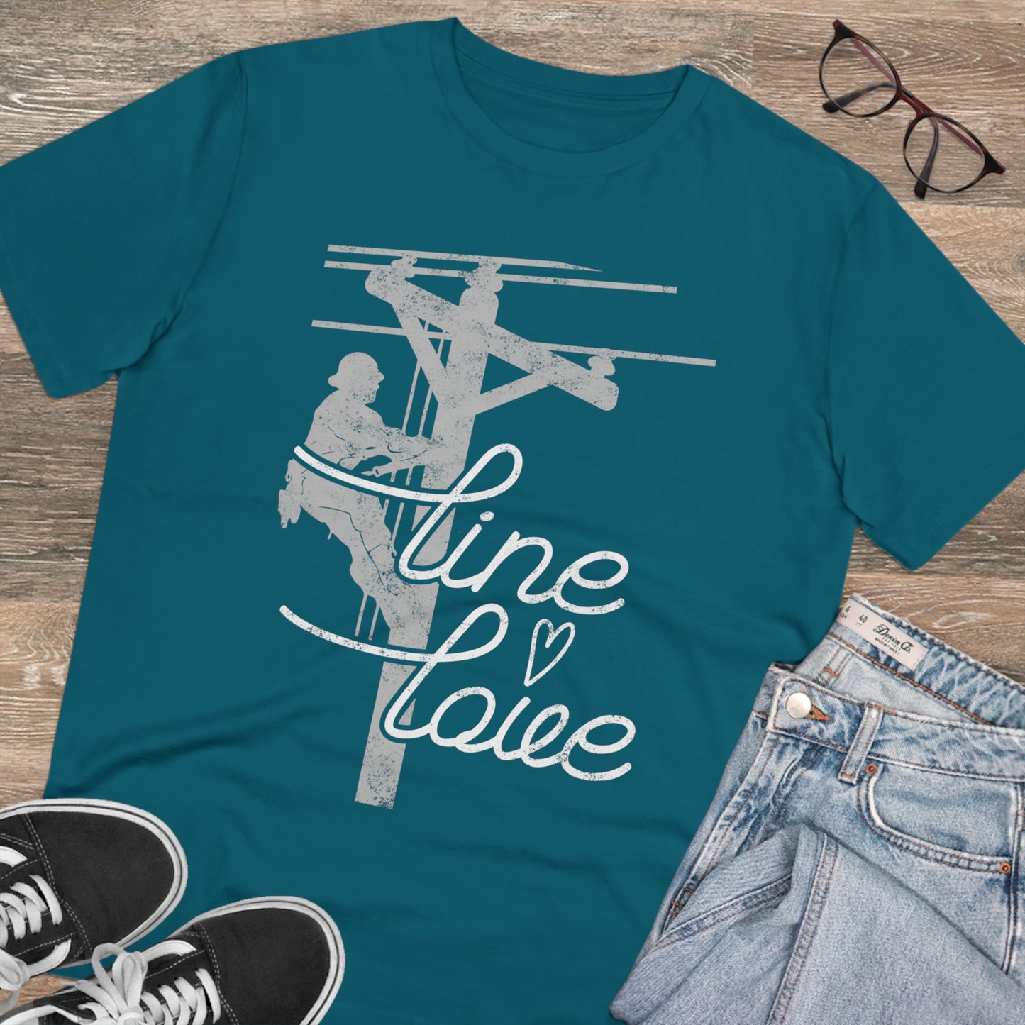 Line Love Electrical Lineman's Wife Organic Creator T-shirt - Unisex