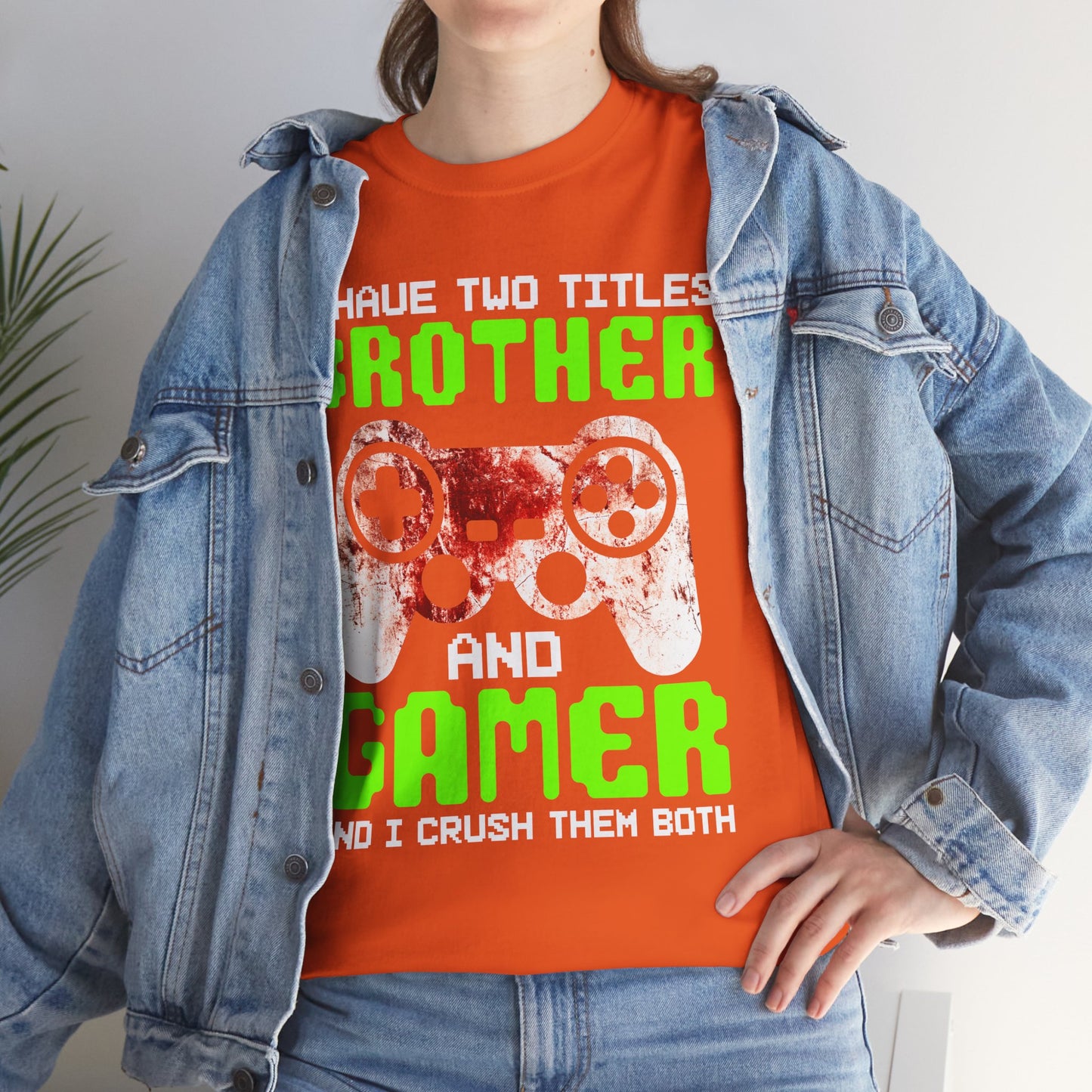 Gamer Mens T-Shirt - I Have Two Titles Brother and Gamer Father's Day Gifts