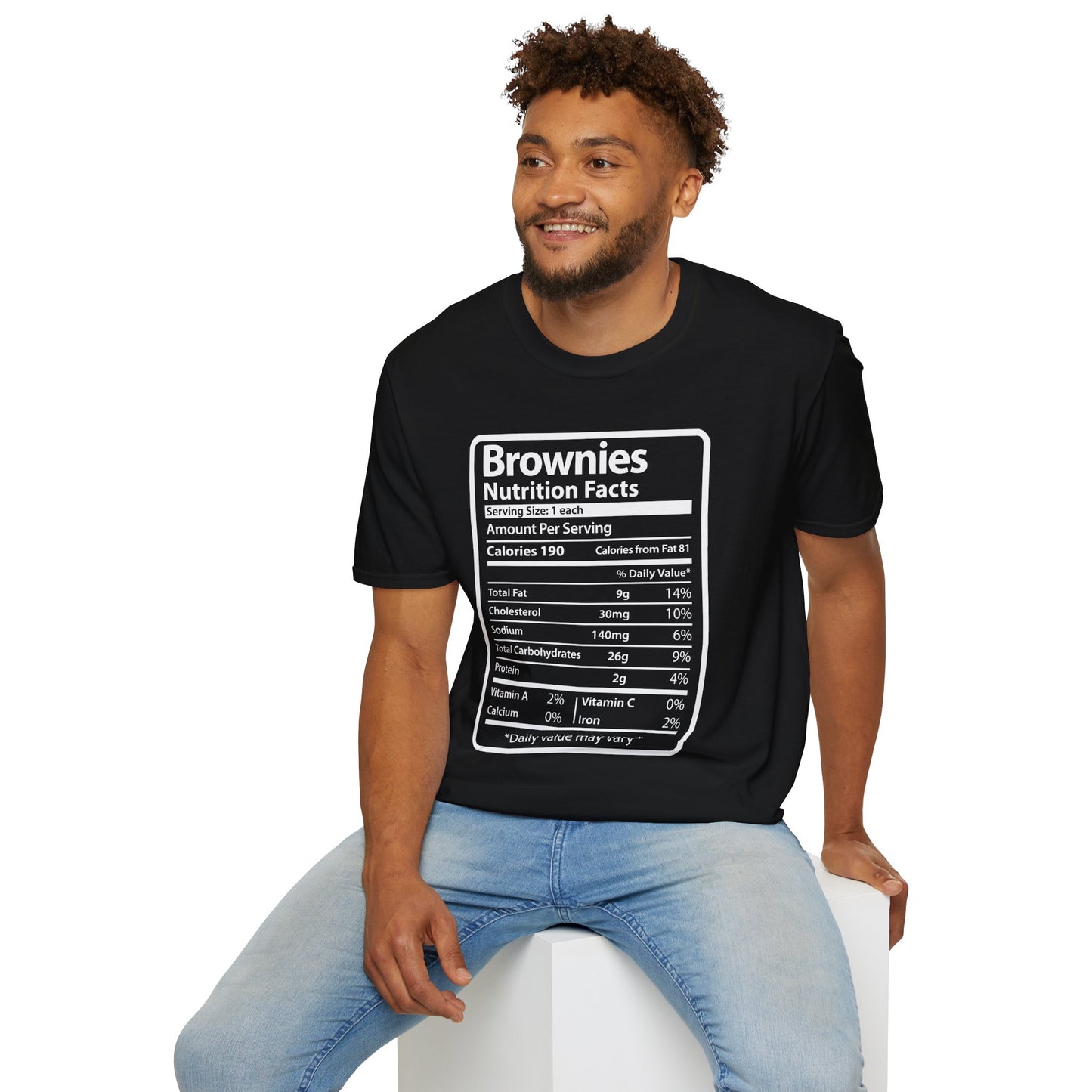 Funny Brownies Nutrition Facts Thanksgiving Christmas Men's Tee