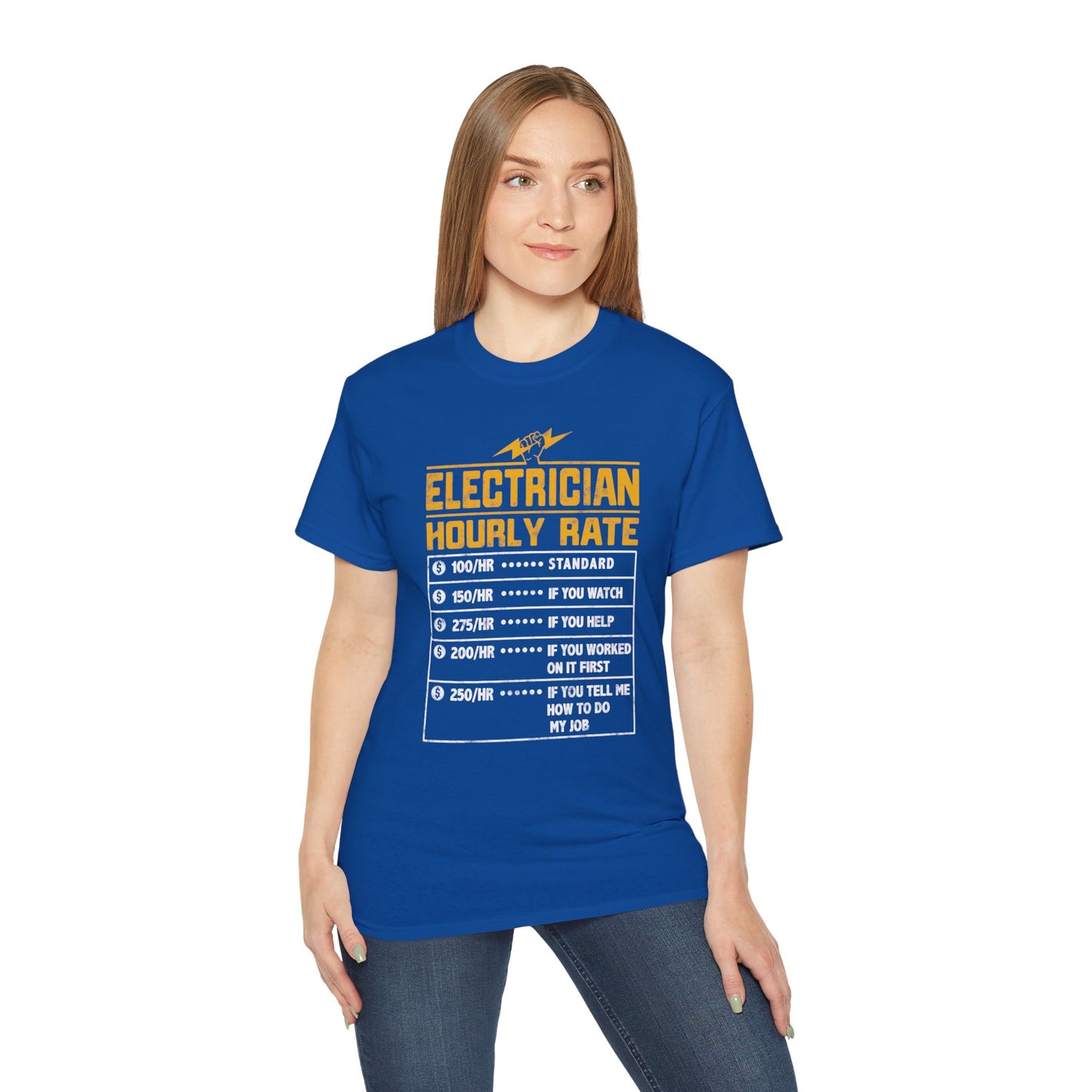 Funny Electrician Hourly Rate Unisex Ultra Cotton Tee