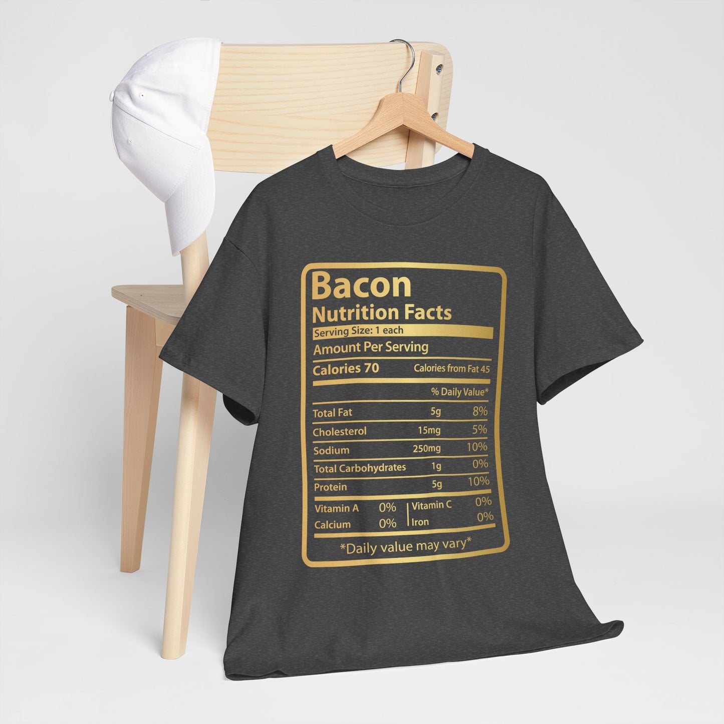 Funny Bacon Nutrition Facts Tee for Thanksgiving Christmas
