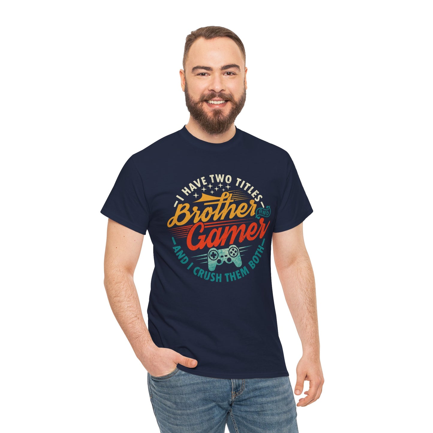 Funny Gamer Vintage Unisex Tee - I Have Two Titles Brother and Gamer Gift