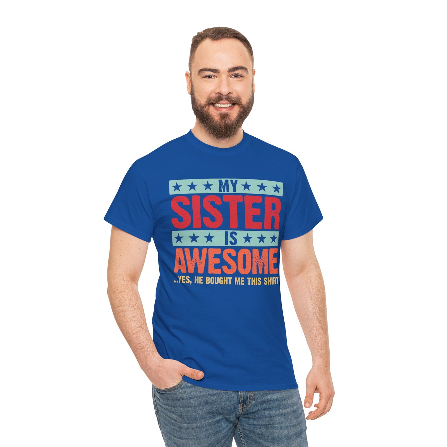 Retro Style My Sister is Awesome Funny Sister Lovers Brother Gift T-Shirt