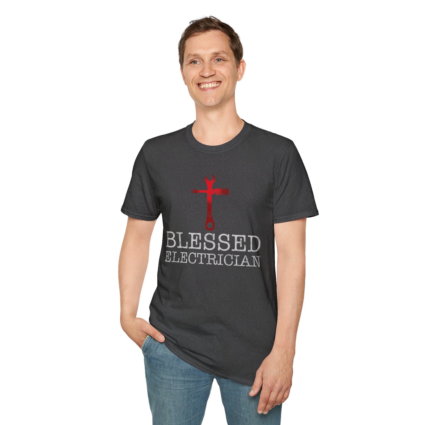 Blessed Electrician gift for Christian Electrician Unisex Softstyle T-Shirt