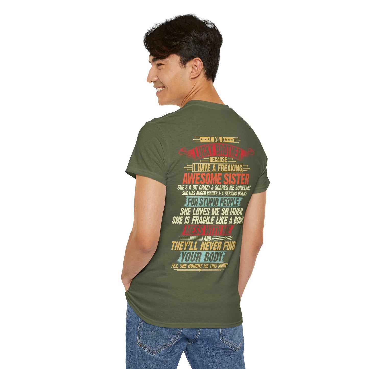 I Am A Lucky Brother Christmas Gift For Brother From Sister