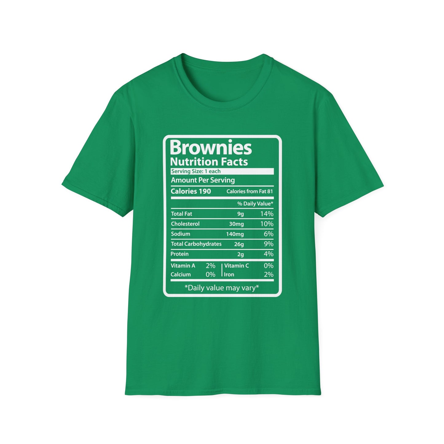 Funny Brownies Nutrition Facts Thanksgiving Christmas Men's Tee
