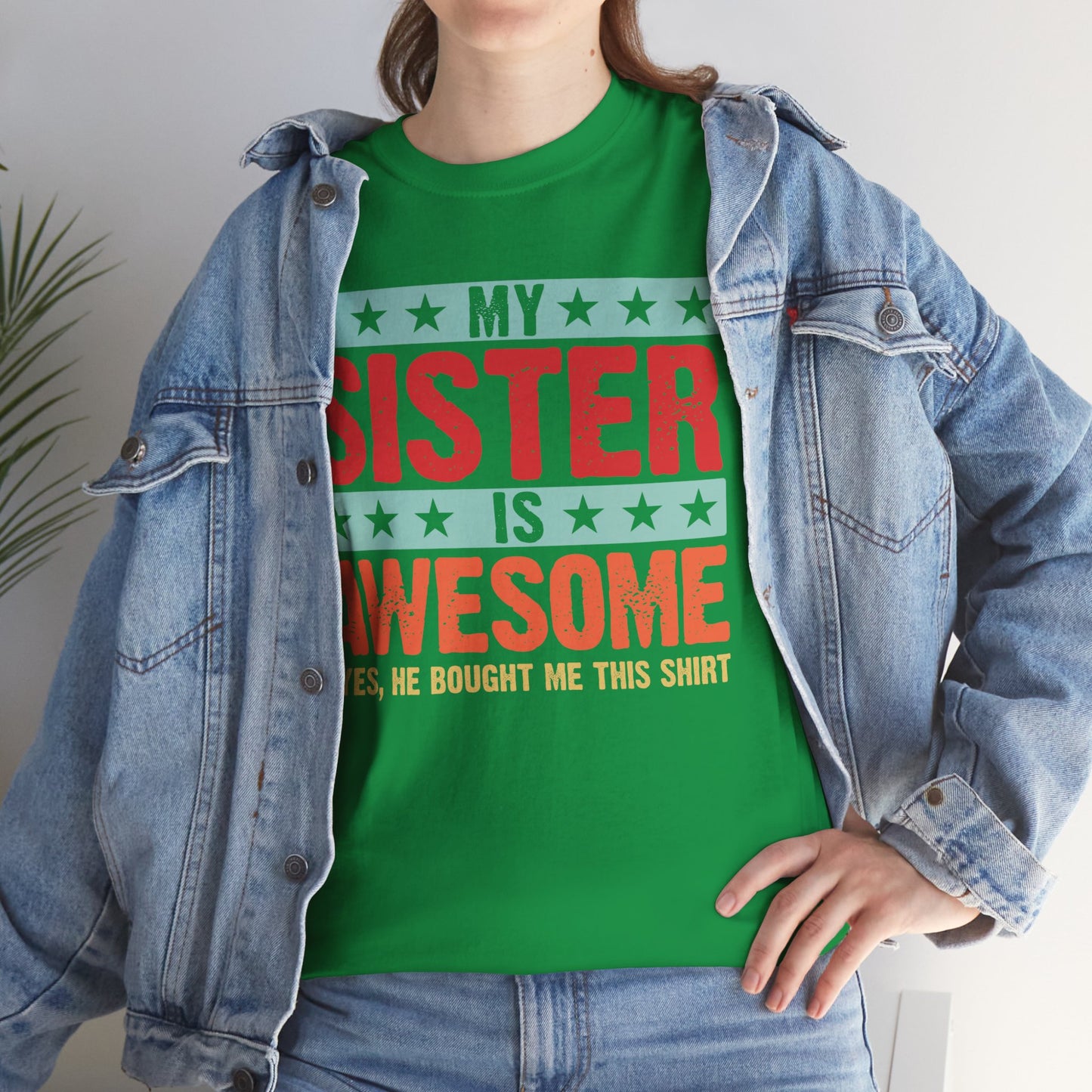 Retro Style My Sister is Awesome Funny Sister Lovers Brother Gift T-Shirt