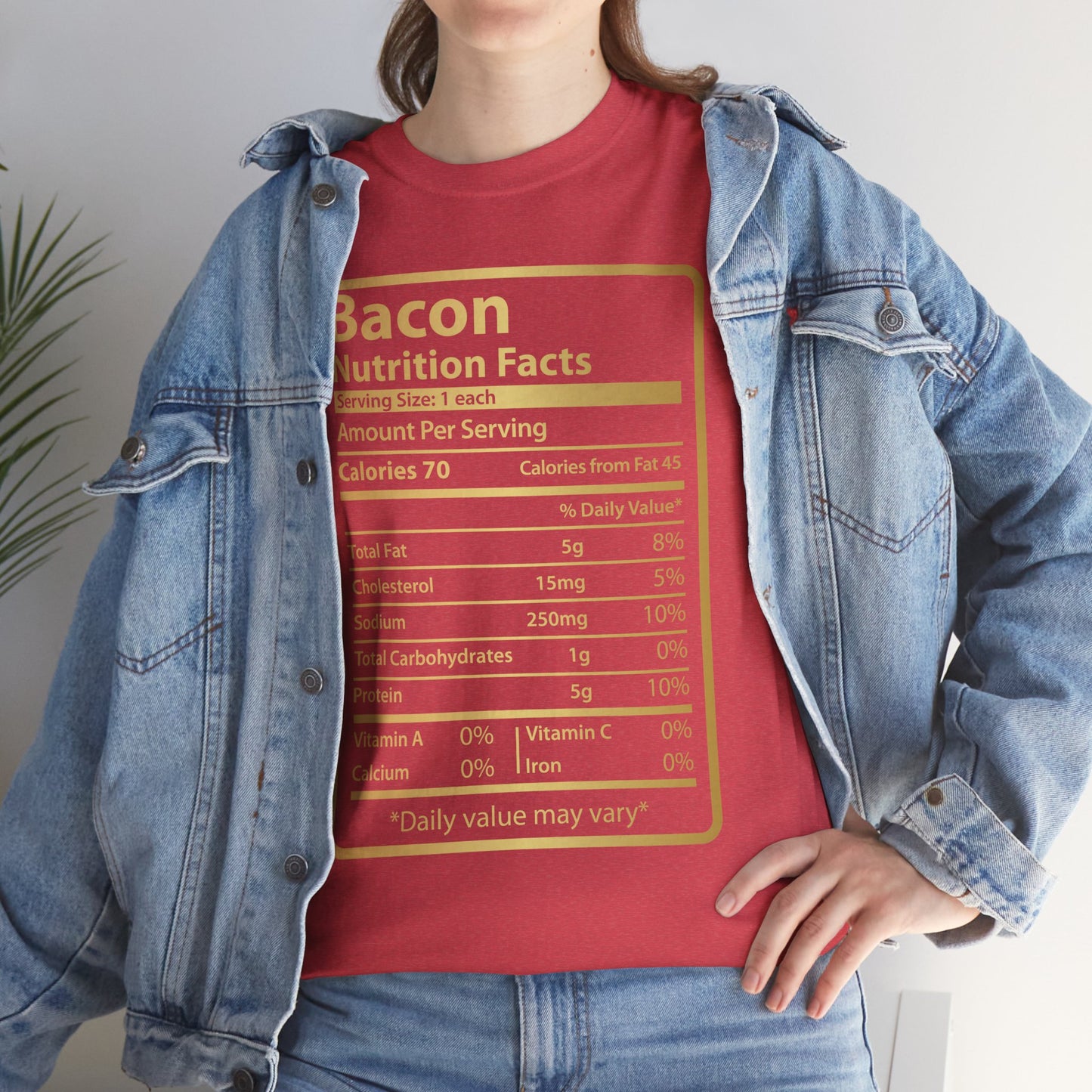 Funny Bacon Nutrition Facts Tee for Thanksgiving Christmas