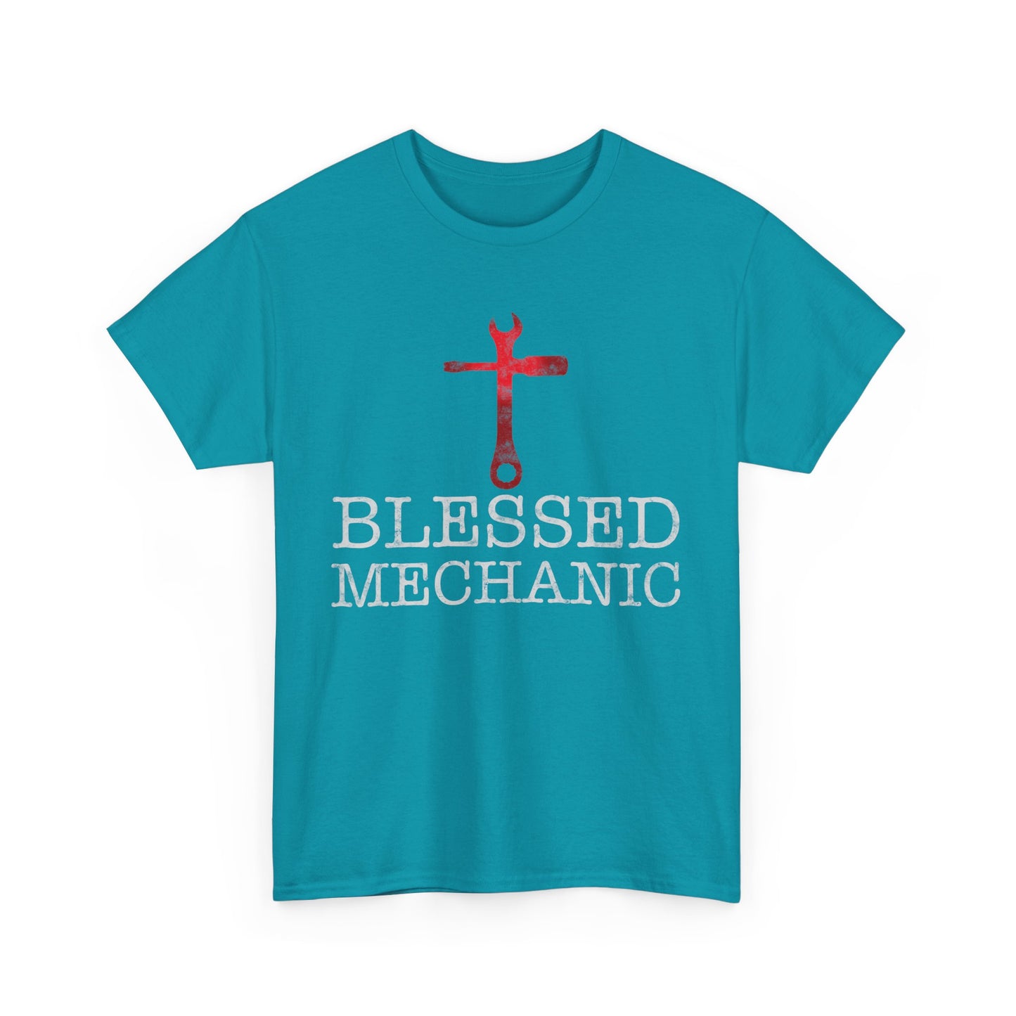 Blessed Mechanic Gift For Christian Mechanic Unisex Heavy Cotton Tee