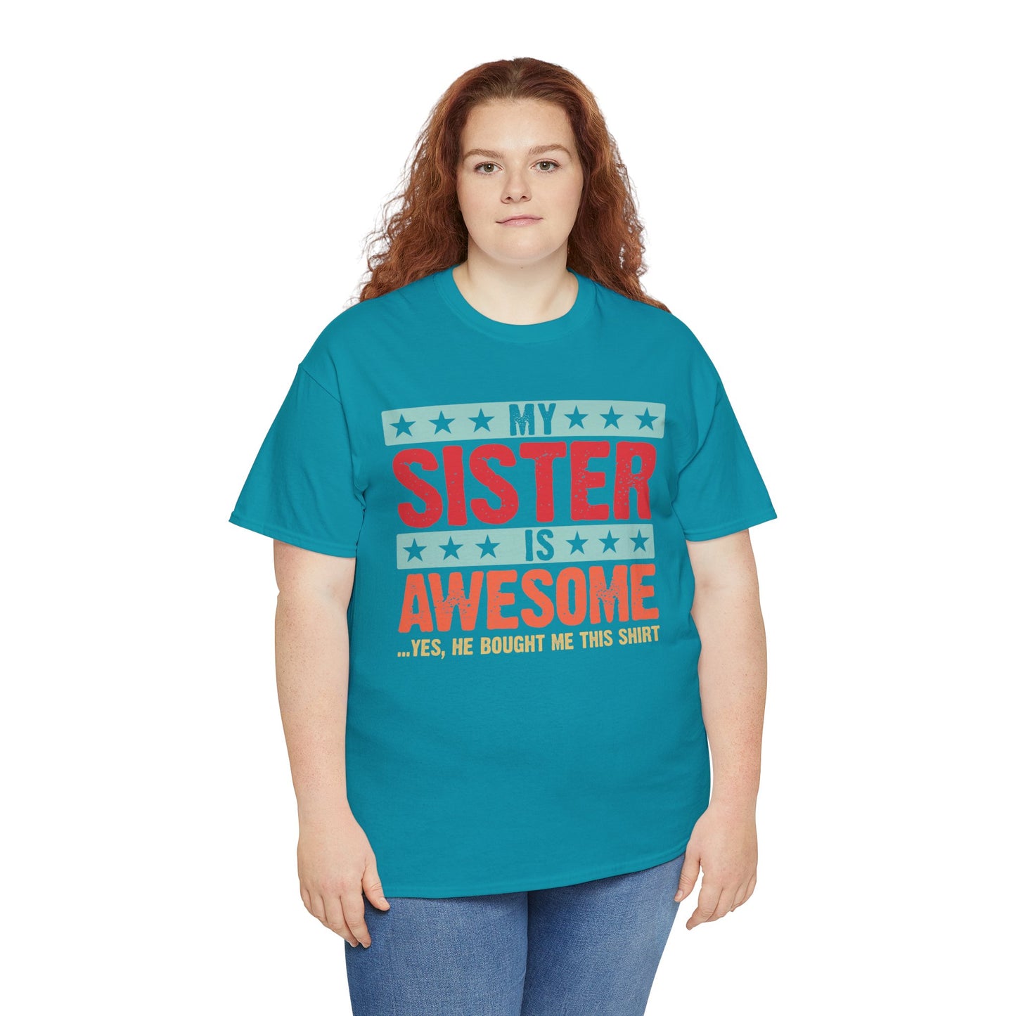 Retro Style My Sister is Awesome Funny Sister Lovers Brother Gift T-Shirt