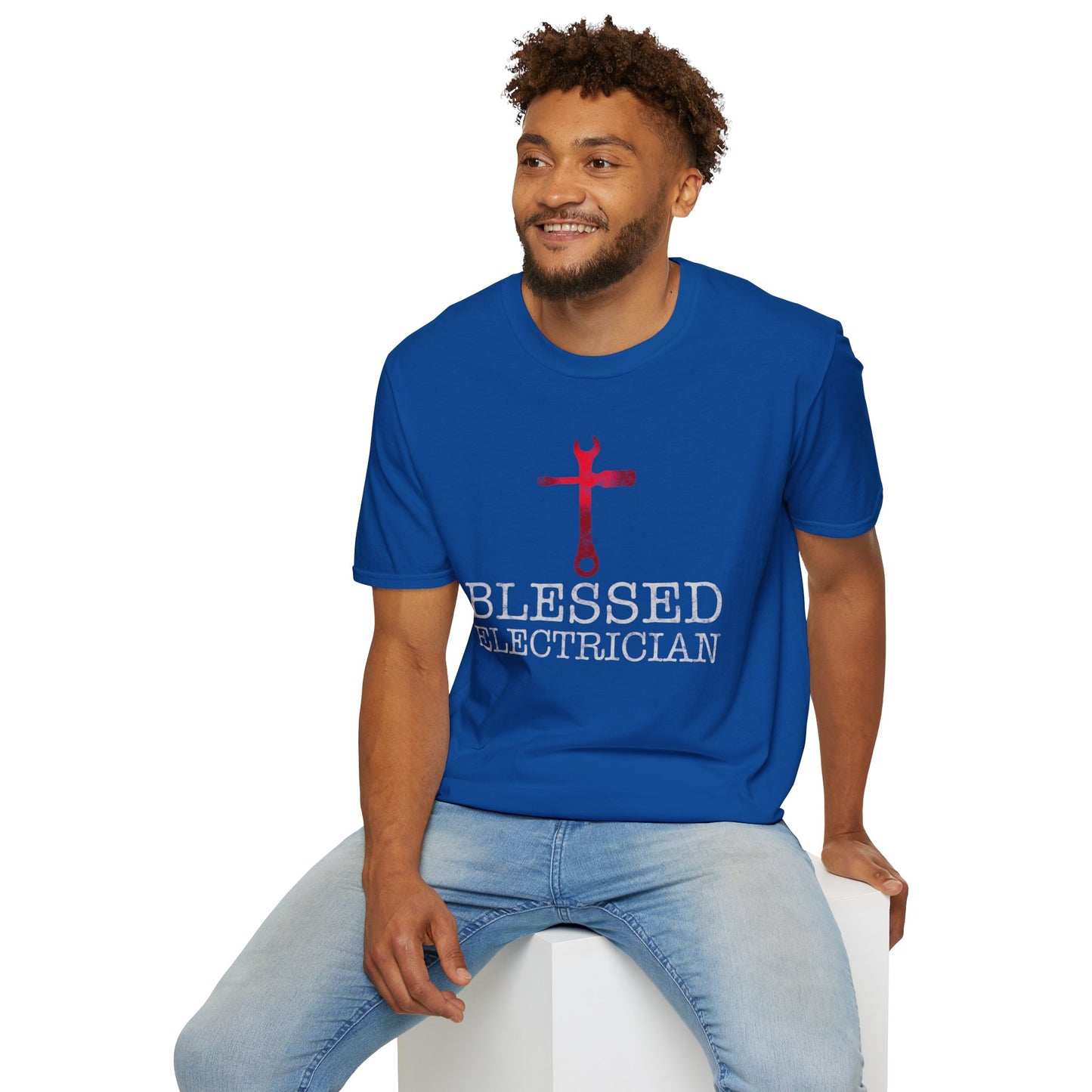Blessed Electrician gift for Christian Electrician Unisex Softstyle T-Shirt