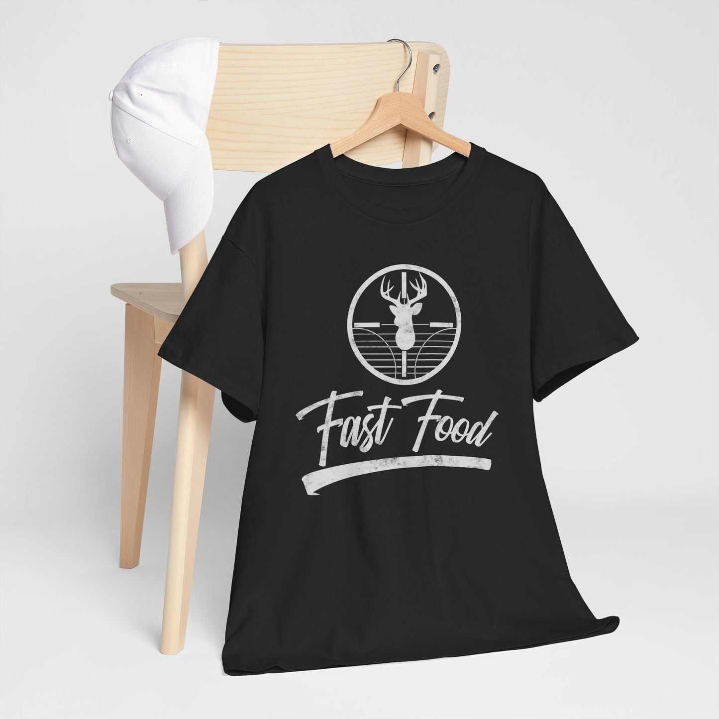 Funny Deer Hunting Unisex Tee - Fast Food Humor Gift for Hunters