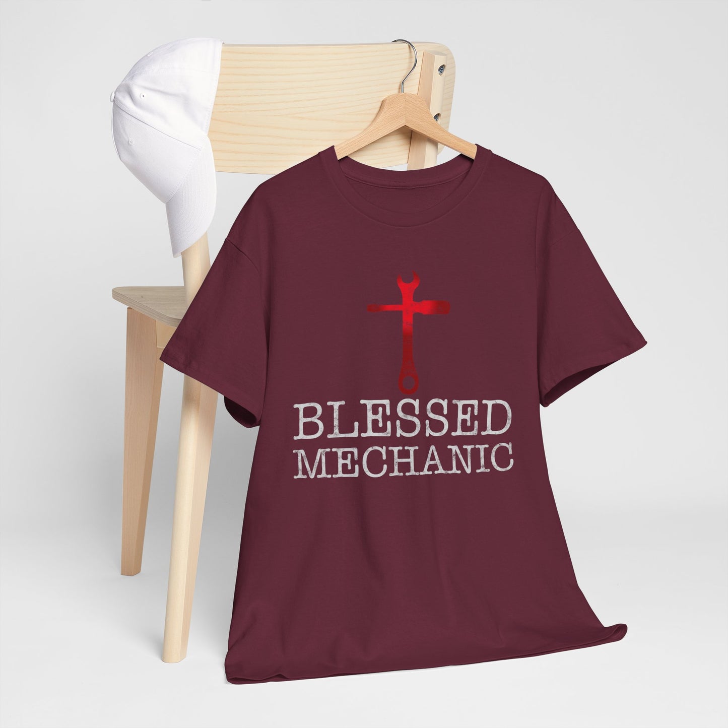 Blessed Mechanic Gift For Christian Mechanic Unisex Heavy Cotton Tee